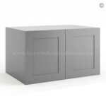 Frameless Graphite Gray 24" Deep Wall Cabinet - 2 Doors No Shelf