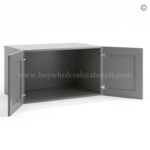 Frameless Graphite Gray 24" Deep Wall Cabinet - 2 Doors No Shelf - Image 2