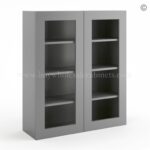 Frameless Graphite Gray Wall Mullion Door 42"H - 2 Door 3 Shelves - Glass And Clips Not Included.