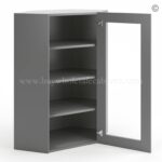 Frameless Graphite Gray Wall Diagonal Mullion Door - 1 Door 3 Shelves - No Glass - Image 2