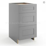 Frameless Graphite Gray Base Drawer Cabinet - 3 Drawers
