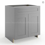 Frameless Graphite Gray Sink Base Cabinet - 2 Doors & 1 False Drawer