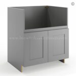 Frameless Graphite Gray Farm Sink Base Cabinet - 2 Doors