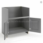 Frameless Graphite Gray Farm Sink Base Cabinet - 2 Doors - Image 2