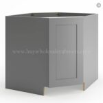 Frameless Graphite Gray Base Diagonal Cabinet 1 Door (Excludes Metal Lazy Susan Insert)