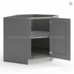 Frameless Graphite Gray Base Diagonal Cabinet 1 Door (Excludes Metal Lazy Susan Insert) - Image 2