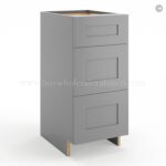 Frameless Graphite Gray Vanity Base Drawer Cabinet - 3 Drawers