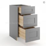 Frameless Graphite Gray Vanity Base Drawer Cabinet - 3 Drawers - Image 2