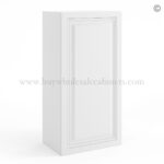 Frameless White Deco 36" Tall Wall Cabinet - 1 Door 2 Shelves