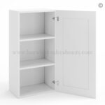 Frameless White Deco 36" Tall Wall Cabinet - 1 Door 2 Shelves - Image 2