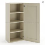 Frameless Ivory White 42" Tall Wall Cabinet - 1 Door 3 Shelves - Image 2