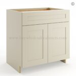 Frameless Ivory White Base Cabinet - 1 Drawer, 2 Doors, 1 Shelf