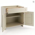 Frameless Ivory White Base Cabinet - 1 Drawer, 2 Doors, 1 Shelf - Image 2