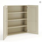 Frameless Ivory White 42" Tall Wall Cabinet - 2 Doors 3 Shelves - Image 2