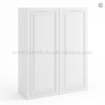 Frameless White Deco 42" Tall Wall Cabinet - 2 Doors 3 Shelves