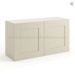 Frameless Ivory White Deep Wall Cabinet - 2 Doors No Shelf - 12"D, 36"W