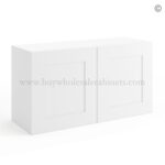 Frameless Modern White Shaker Deep Wall Cabinet - 2 Doors No Shelf - 12"D, 36"W