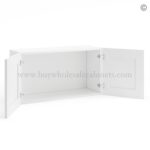 Frameless Modern White Shaker Deep Wall Cabinet - 2 Doors No Shelf - 12"D, 36"W - Image 2