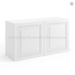 Frameless White Deco 12" Deep Wall Cabinet - 2 Doors No Shelf