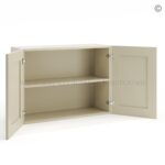 Frameless Ivory White 24" Deep Wall Cabinet - 2 Doors 1 Shelf - Image 2