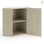 Frameless Ivory White 24" Wide Wall Diagonal Door - 1 Door, 1 Shelf - Image 2