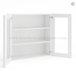 Frameless Modern White Shaker Wall Mullion Door 36"H - 2 Door 2 Shelves - Glass And Clips Not Included. - Image 2