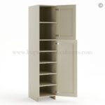 Frameless Ivory White Pantry Cabinet - Single Door - Image 2