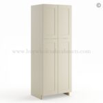 Frameless Ivory White Pantry Cabinet - Double Doors 24"W