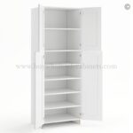 Frameless Modern White Shaker Pantry Cabinet - Double Doors 24"W - Image 2