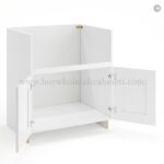 Frameless Modern White Shaker Farm Sink Base Cabinet - 2 Doors - Image 2
