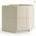 Frameless Ivory White Base Diagonal Cabinet 1 Door (Excludes Metal Lazy Susan Insert)