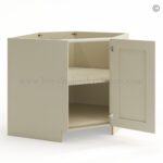 Frameless Ivory White Base Diagonal Cabinet 1 Door (Excludes Metal Lazy Susan Insert) - Image 2