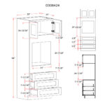 Black Shaker 30" W Oven Pantry Cabinet - Image 3