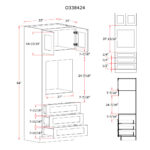 Black Shaker 33" W Oven Pantry Cabinet - Image 3
