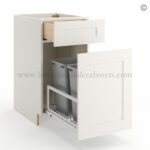 Frameless Pearl White Base Cabinet - 1 Drawer, 1 Door, 1 Shelf - Image 3