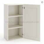 Frameless Pearl White 36" Tall Wall Cabinet - 1 Door 2 Shelves - Image 2
