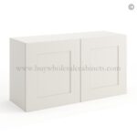 Frameless Pearl White Deep Wall Cabinet - 2 Doors No Shelf - 12"D, 24"W