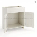 Frameless Pearl White Vanity Sink Base Cabinet - 2 Doors And 1 False Drawer - Image 2