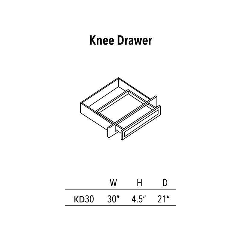 Unfinished Knee Drawer